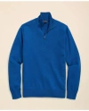 Brooks Brothers Supima Cotton Half-zip Sweater In Royal Blue Heather