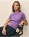 Brooks Brothers Supima Cotton Jersey Short-sleeve Sweater In Medium Purple