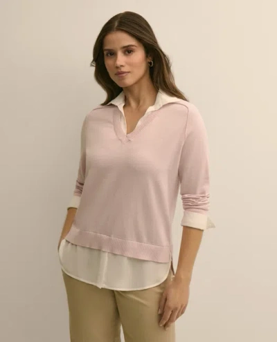 Brooks Brothers Supima Cotton Layered Sweater-shirt In Purple