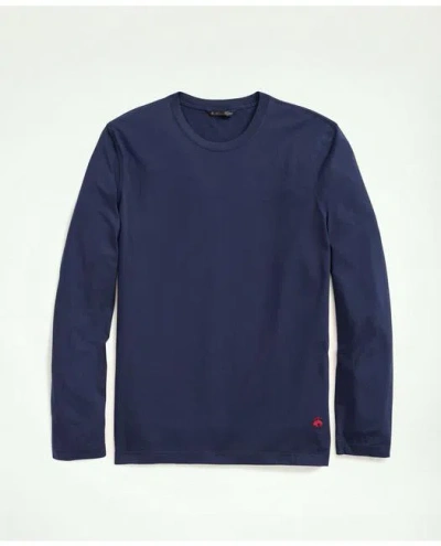 Brooks Brothers Supima Cotton Long-sleeve Logo T-shirt In Navy