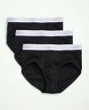 Brooks Brothers Supima Cotton Low-rise Briefs - 3 Pack In Black