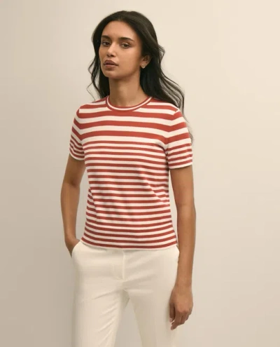 Brooks Brothers Supima Cotton Mariner Stripe Short-sleeve Sweater Shell In Multi