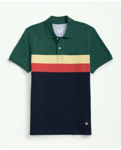 Brooks Brothers Supima Cotton Multi-stripe Polo Shirt In Green
