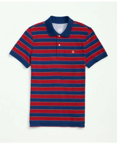 Brooks Brothers Supima Cotton Multi-stripe Polo Shirt In Red