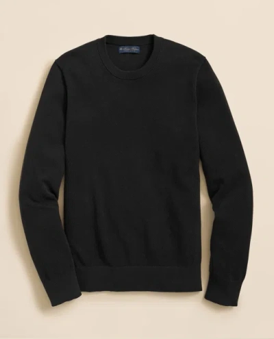 Brooks Brothers Supima Cotton Pique Crewneck Sweater In Black