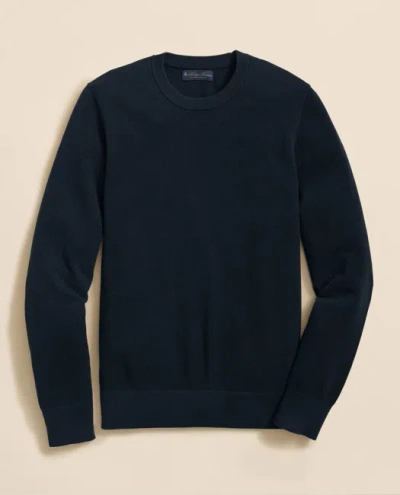 Brooks Brothers Supima Cotton Pique Crewneck Sweater In Black
