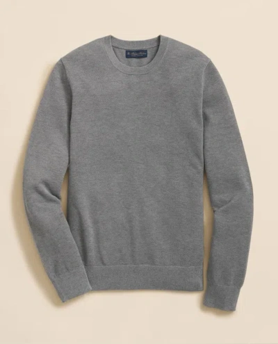 Brooks Brothers Supima Cotton Pique Crewneck Sweater In Gray
