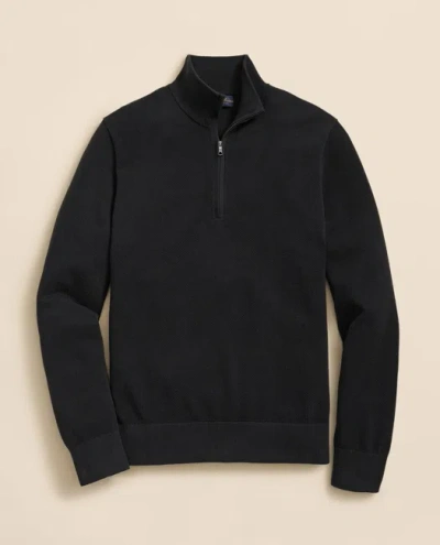 Brooks Brothers Supima Cotton Pique Half-zip Sweater In Black