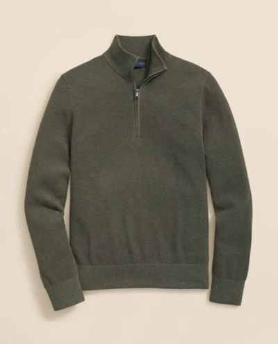 BROOKS BROTHERS SUPIMA COTTON PIQUE HALF-ZIP SWEATER