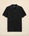 Brooks Brothers Supima Cotton Pique Johnny Collar Sweater Shirt In Black