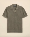 Brooks Brothers Supima Cotton Pique Johnny Collar Sweater Shirt In Brown