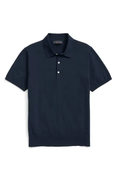 Brooks Brothers Supima Cotton Short-sleeve Polo Sweater In Navy