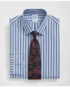 Brooks Brothers Supima Cotton Poplin Ainsley Collar, Striped Dress Shirt In Blue