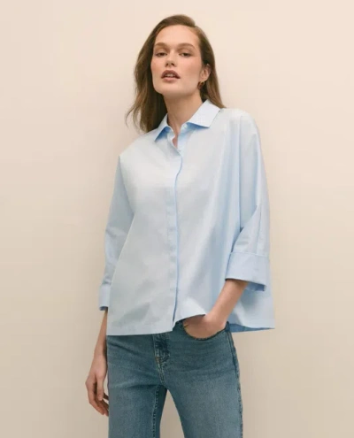 Brooks Brothers Supima Cotton Relaxed Dolman-sleeve Shirt In Blue
