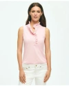 Brooks Brothers Supima Cotton Stretch Ruffle Pique Polo Shirt | Pink | Size Large