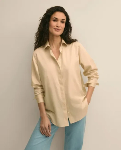 Brooks Brothers Supima Cotton Sateen Relaxed Shirt In Brown