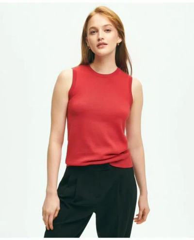 Brooks Brothers Supima Cotton Shell Sweater | Bright Red | Size Large In Bright Red