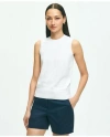 Brooks Brothers Twinset Shell In Supima Cotton Sweater In White