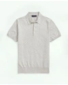Brooks Brothers Supima Cotton Short-sleeve Polo Sweater In Aqua Heather