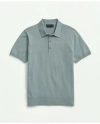 Brooks Brothers Supima Cotton Short-sleeve Polo Sweater | Jade | Size Small In Gray