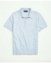 Brooks Brothers Supima Cotton Short-sleeve Polo Sweater In Light Blue Heather
