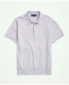 Brooks Brothers Supima Cotton Short-sleeve Polo Sweater In Light Purple Heather