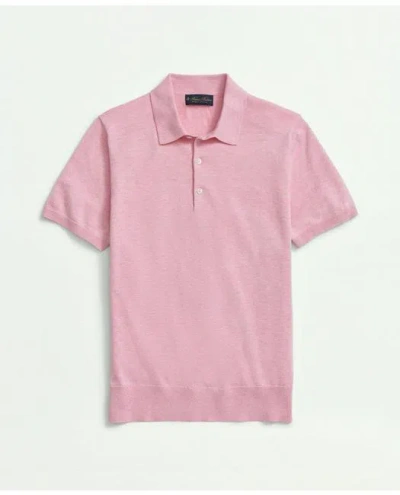 Brooks Brothers Supima Cotton Short-sleeve Polo Sweater | Pink | Size Xl