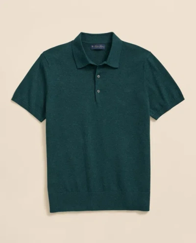 Brooks Brothers Supima Cotton Short-sleeve Polo Sweater Shirt In Green
