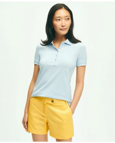 Brooks Brothers Supima Cotton Stretch Pique Polo Shirt In Light Blue Heather