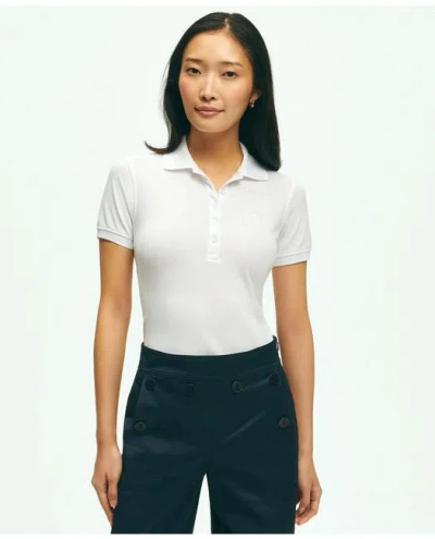 Brooks Brothers Supima Cotton Stretch Pique Polo Shirt In White
