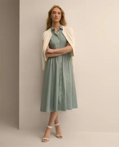 Brooks Brothers Supima Cotton Stripe Sleeveless Shirt Dress In Multi