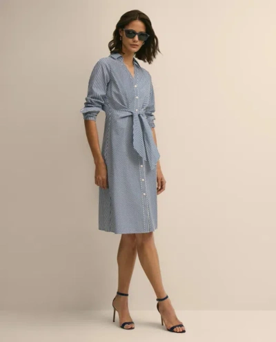 Brooks Brothers Supima Cotton Striped Tie-waist Shirt Dress In Multi
