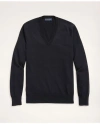Brooks Brothers Supima Cotton V-neck Sweater In Black