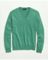 Brooks Brothers Supima Cotton V-neck Sweater In Green Heather