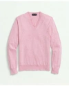 Brooks Brothers Supima Cotton V-neck Sweater | Pink | Size Small