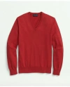 Brooks Brothers Supima Cotton V-neck Sweater In Red