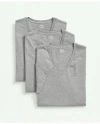 Brooks Brothers Supima Cotton V-neck Undershirt-3 Pack In Grey