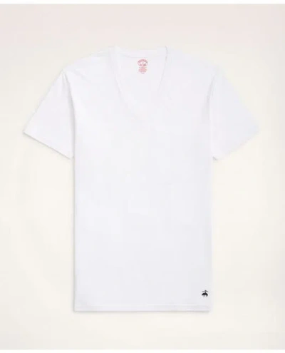Brooks Brothers Supima Cotton V-neck Undershirt-3 Pack In White