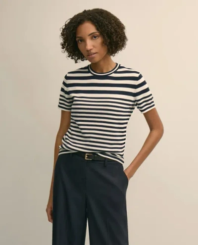 Brooks Brothers Supima Cotton Variegated Stripe Short-sleeve Sweater Shell In Multi