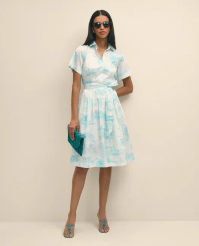 Brooks Brothers Supima Satin Cotton Bermuda Toile Shirt Dress In Gold