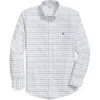 Brooks Brothers Tattersall Check Wrinkle Resistant Stretch Cotton Button-down Shirt In White