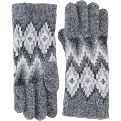 Brooks Brothers Tech Argyle Fair Isle Gloves In Gray
