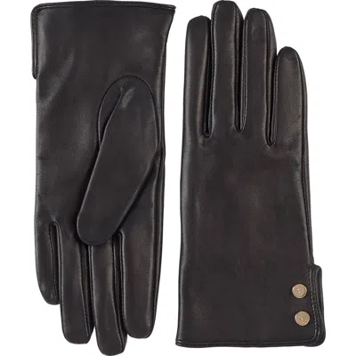 Brooks Brothers Tech Leather Gloves In Black