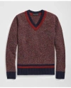 Brooks Brothers Tennis Sweater In Tweed Pattern Wool In Navy