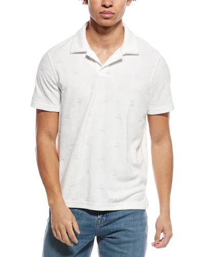 Brooks Brothers Terry Cloth Fleece Jacquard Polo In White