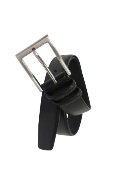 Brooks Brothers Textured Leather Belt In Black