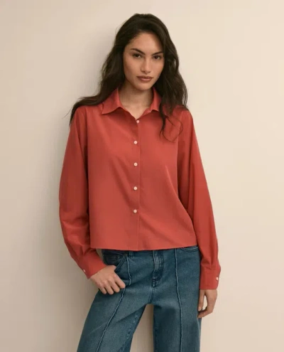 Brooks Brothers The Cropped Back-pleat Shirt In Red