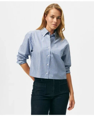 Brooks Brothers The Cropped Button-down In Blue/white