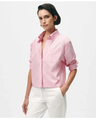 Brooks Brothers The Cropped Button-down In Pink