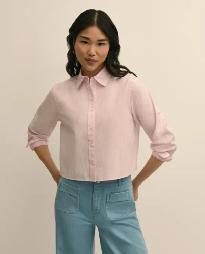 Brooks Brothers The Cropped Button-down Shirt In Pink